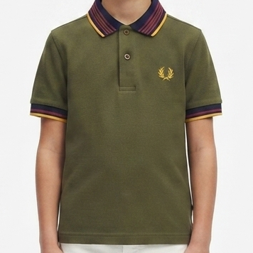 Kids Premium Polo T-Shirt with Contrast Striped Collar