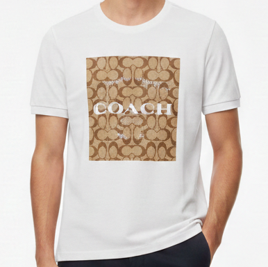Luxury White Signature Logo Print T-Shirt