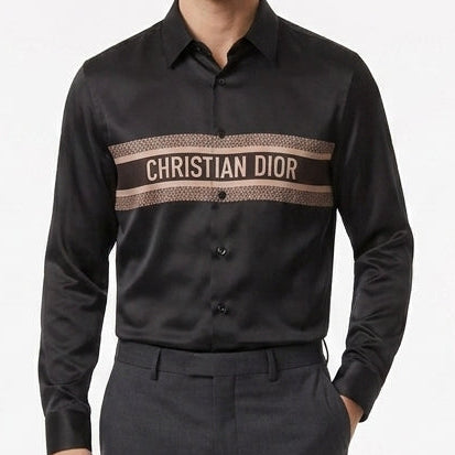 Men Luxury Black Designer Formal Shirt | Premium Full Sleeve Button Down Shirt