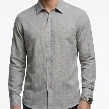 Men’s Elegant Grey Full Sleeve Shirt Classic Premium Casual Wear