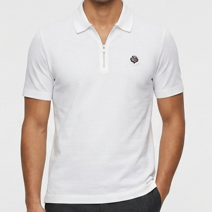 Luxury Stylish White Regular Fit Polo Tee for Men
