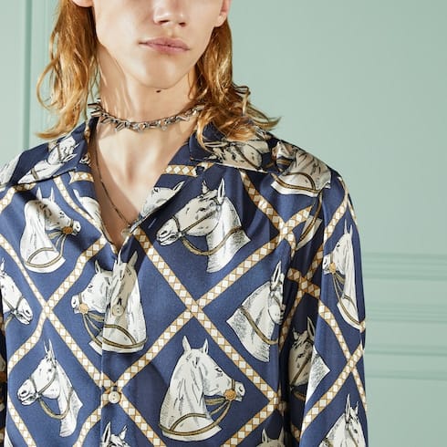 Premium Equestrian-Print Full sleeve Shirt