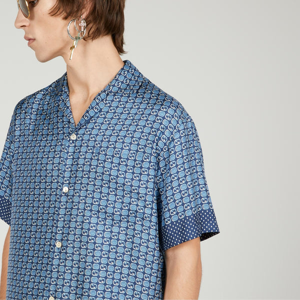 Geometric Interlocking G Print Hawaii shirt