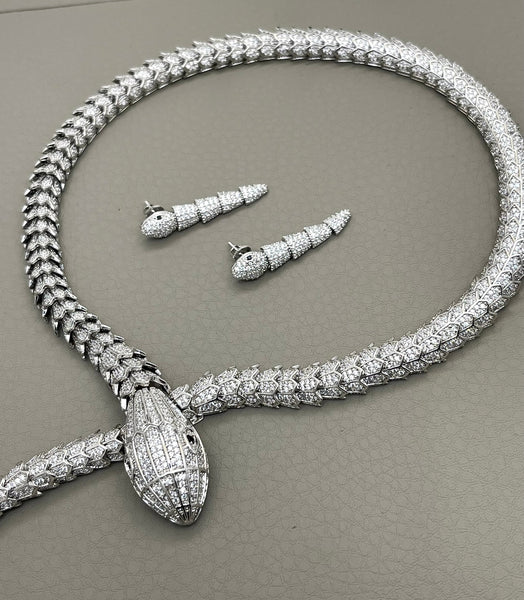 Premium Serpenti Diamond Cut Necklace For