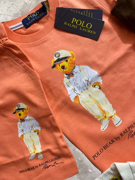 Premium Bear Printed tee and Shorts Combo   For Kids