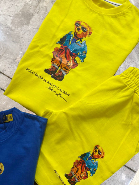 Premium Bear Printed tee and Shorts Combo   For Kids