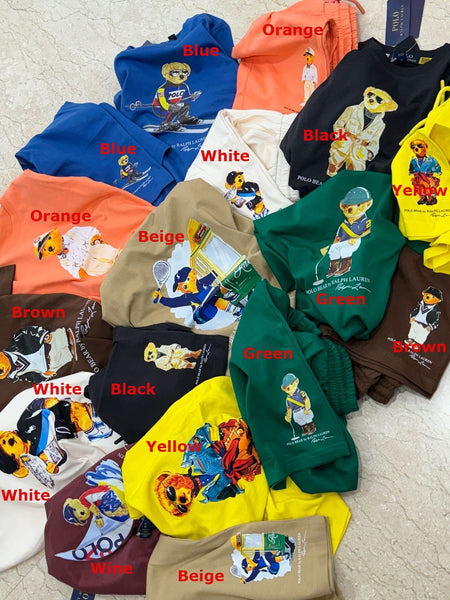 Premium Bear Printed tee and Shorts Combo   For Kids