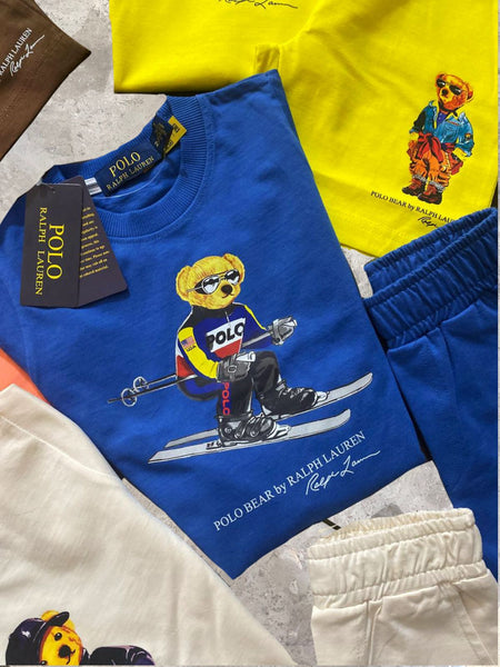 Premium Bear Printed tee and Shorts Combo   For Kids