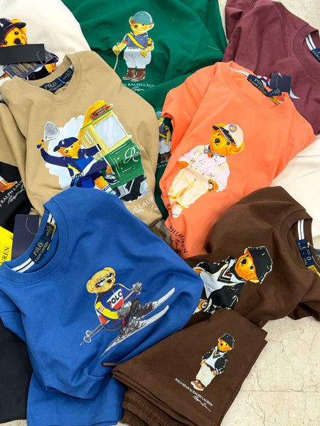 Premium Bear Printed tee and Shorts Combo   For Kids