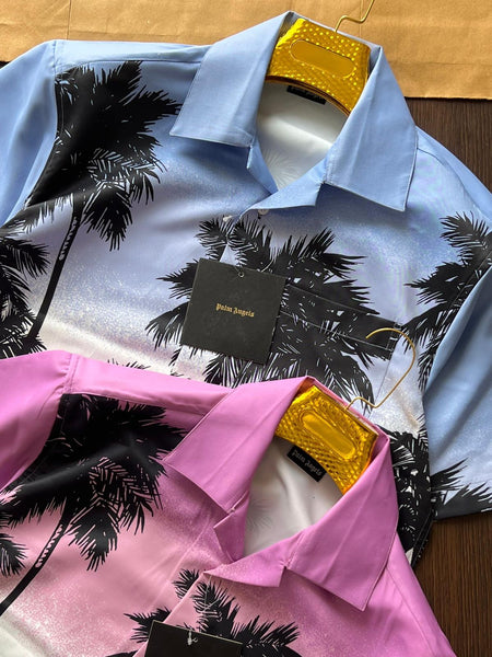Premium Quality Palm Tree Patterned Silk Shirt