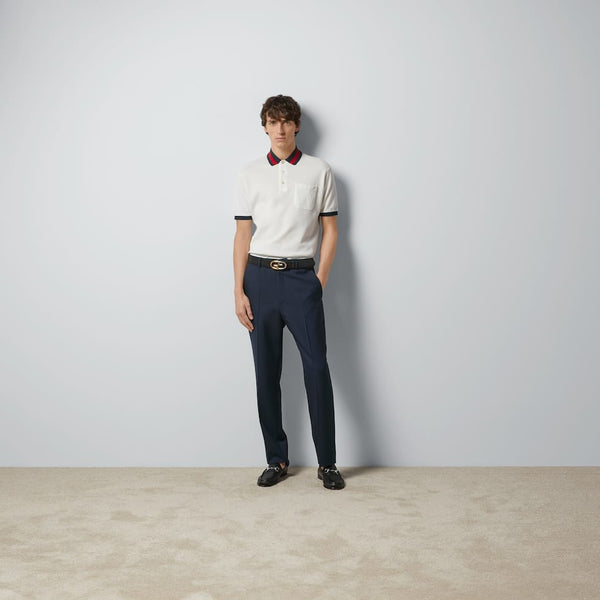 Premium Quality Polo With Web Collar T-shirt White Color