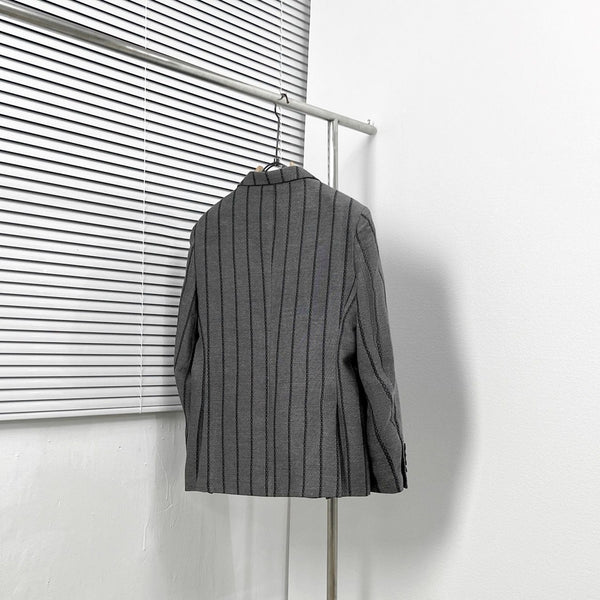 Men Pinstripe Blazer - Classic Fit