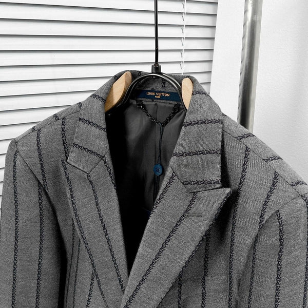 Men Pinstripe Blazer - Classic Fit