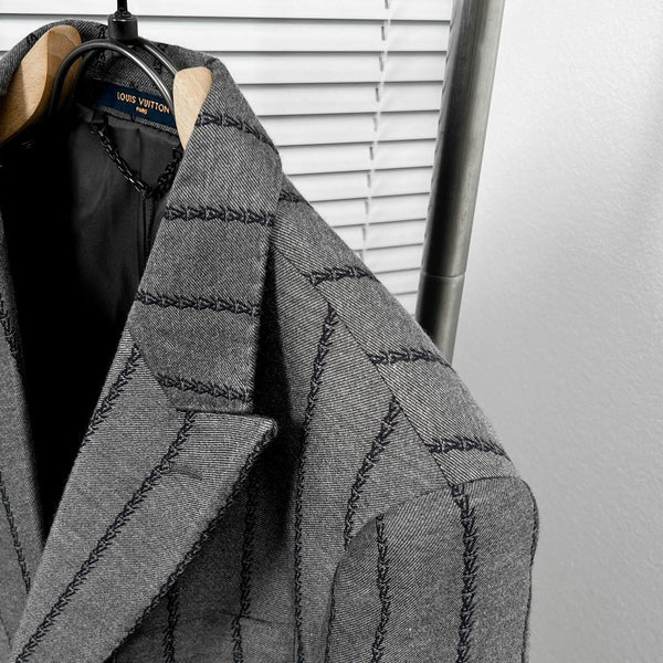 Men Pinstripe Blazer - Classic Fit
