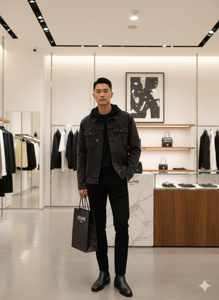 Imported Black Denim Hooded Jacket