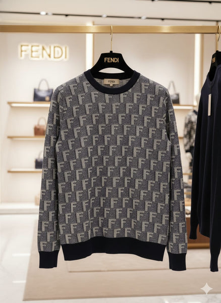 Luxury Elegant Monogram Knit Pullover for Men