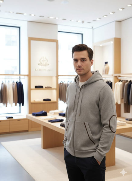Premium Soft Zip Hoodie with Modern Patch Design