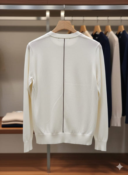Classic White  Crew Neck Pullover