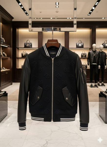 Elegant Imported Brand  Black Jacket with Embossed Designer Pattern