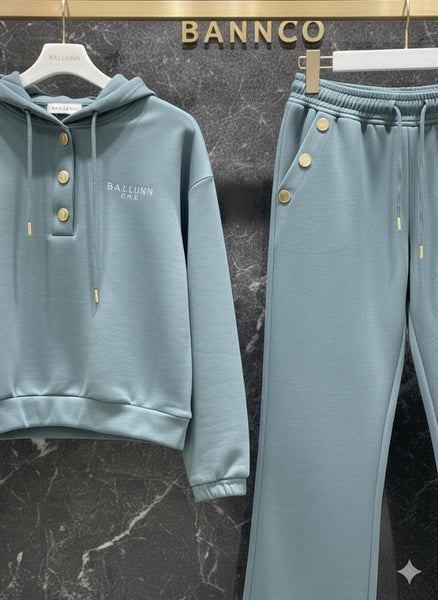Premium Track Set with Gold Button Detailing Stylish & Comfortable