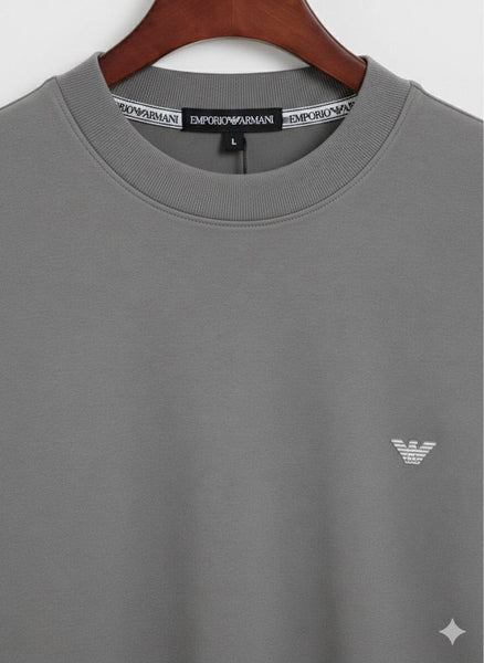 Elegant  Grey Classic Long-Sleeve Tee