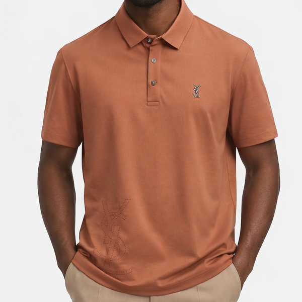 Men's Terracotta Orange Polo Shirt | Embroidered Logo | Premium Luxury Fashion