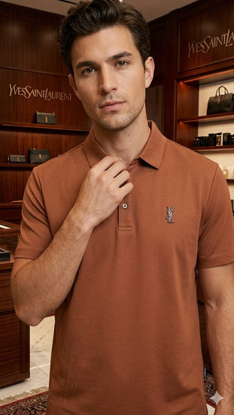 Men's Terracotta Orange Polo Shirt | Embroidered Logo | Premium Luxury Fashion