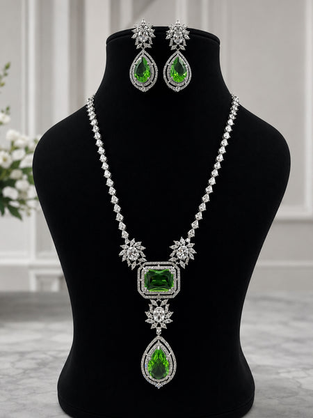Luxury Emerald Green Crystal Necklace Set for Women