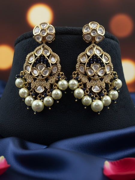 Elegant Handcrafted Pearl & Golden Plated Necklace Set
