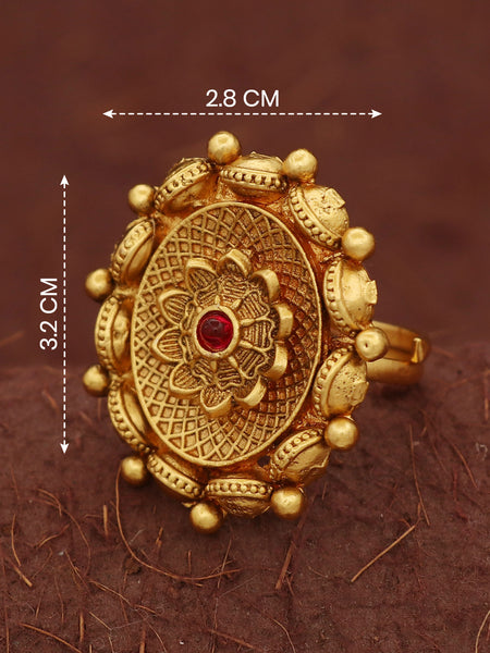 Antique Floral Statement Adjustable Ring