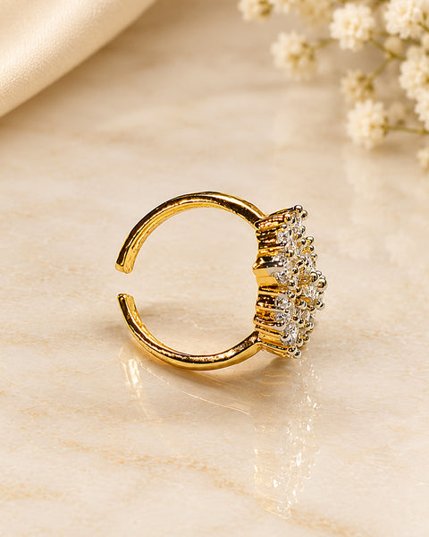 Elegant Silver Floral Statement Ring