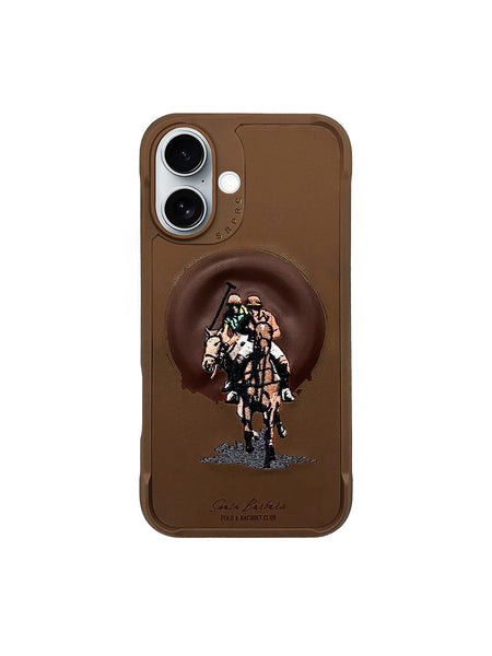 Santa Barbara Aubrey Series Embroided Leather Magsafe Case for iPhone 16 Series