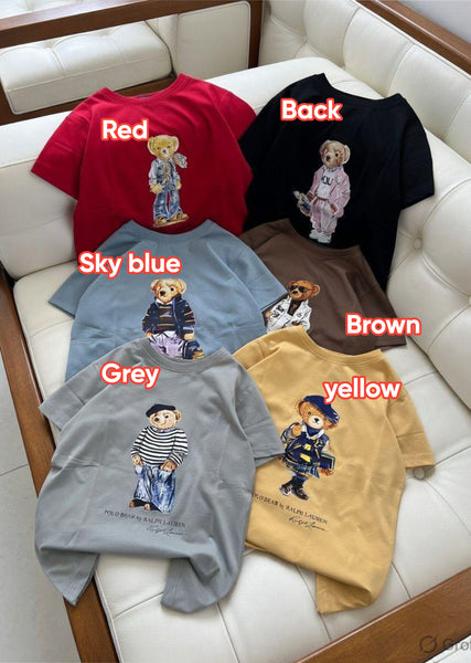 Premium Polo Bear Graphic Red T-Shirt for Men