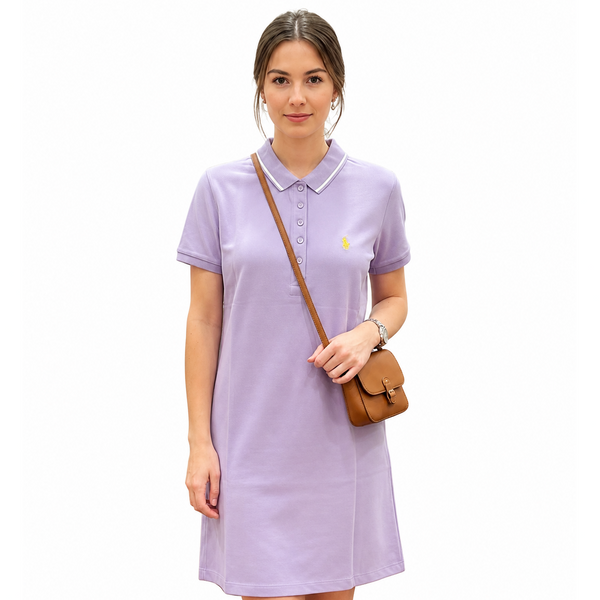 Premium Lavender Collared Polo Dress for Women