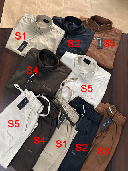 Men Premium Solid Shirt and Trouser Co-Ord Set