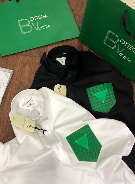 Leather Effect Front Pocket Shirts For Men
