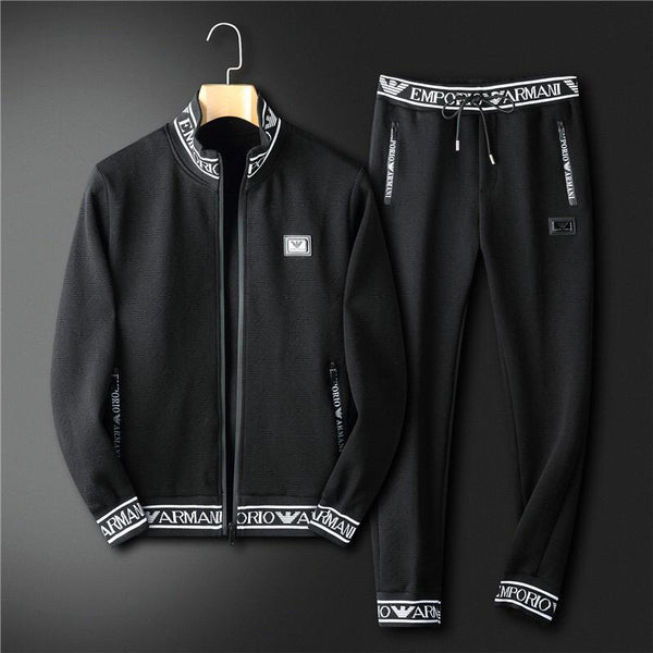Premium Black Tracksuit with Signature Logo Detailing