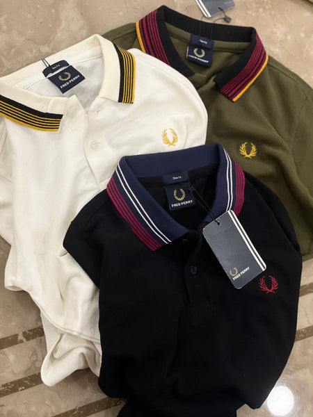 Premium Quality Striped Collar Polo Shirt