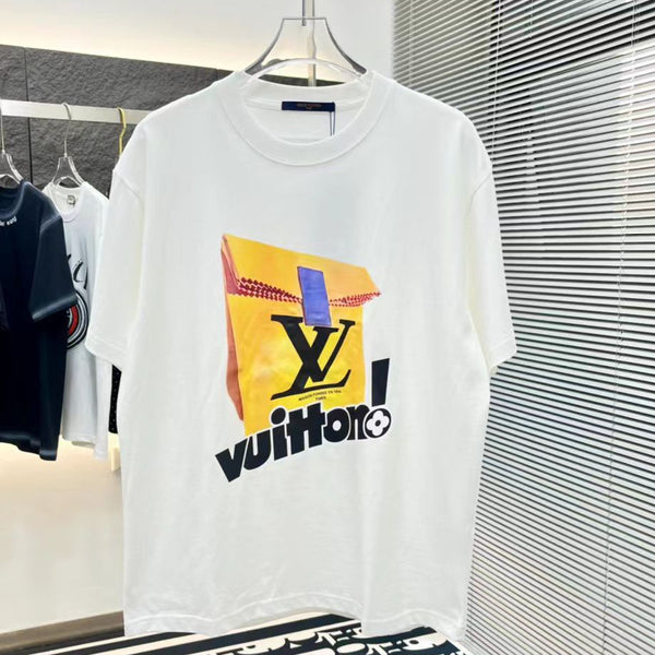Luxe Print Round Neck Drop Shoulder Tee for Men