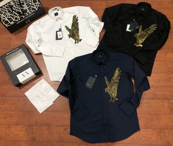 Luxury Embellished Eagle  Shirt