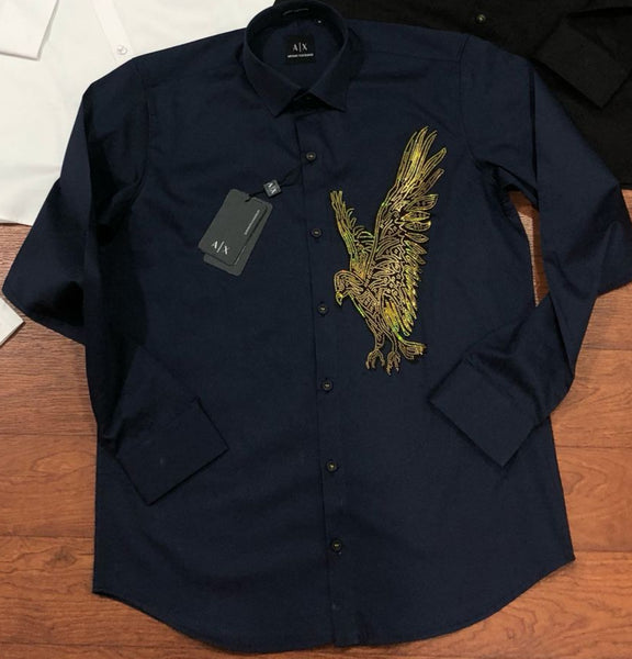Luxury Embellished Eagle  Shirt