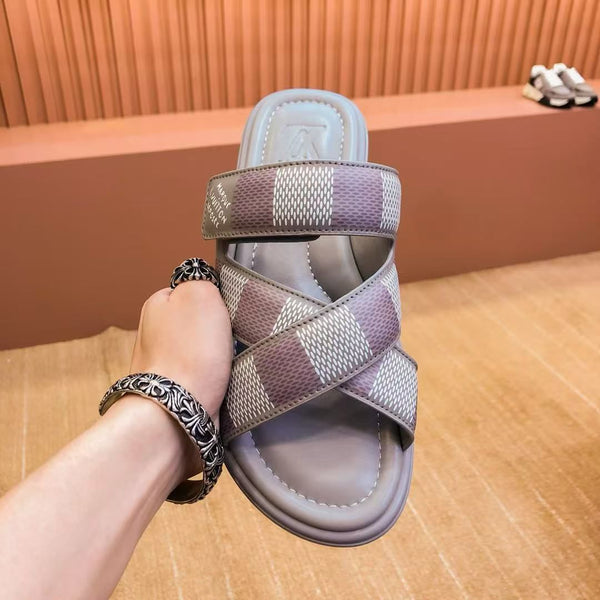Premium Damier canvas Venice Mule Sandal