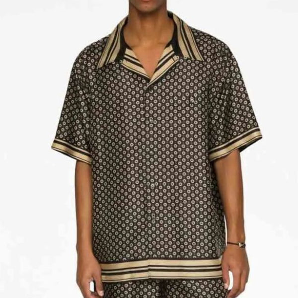 Premium Short Silk Button-up Shirt