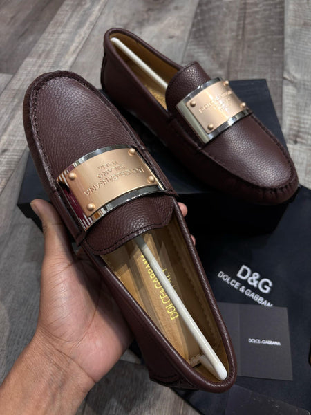 Premium Logo-Plaque  Black Loafers