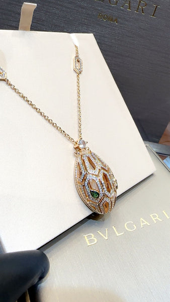 Premium Serpent Pendant Set in Rose Gold Finish