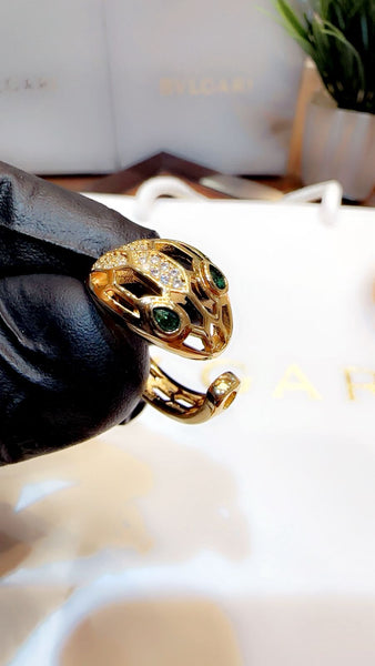 Luxury Snake Head Gold Tone Ring