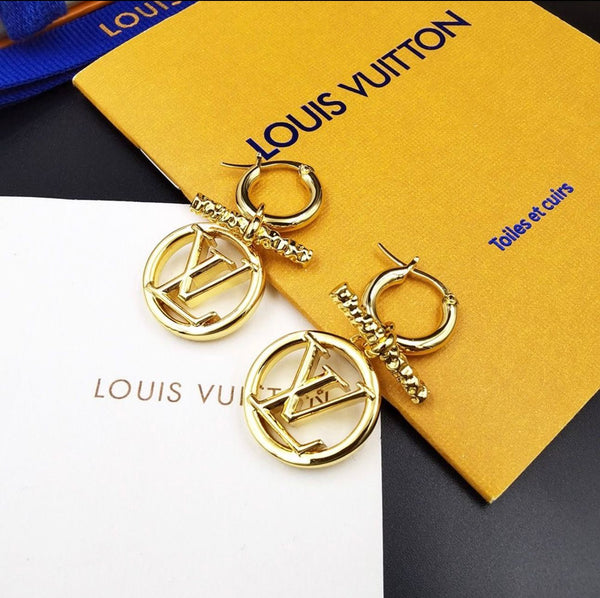 Luxury Gold Tone Hoop Drop Earrings  Stylish Design Jewellery for Women