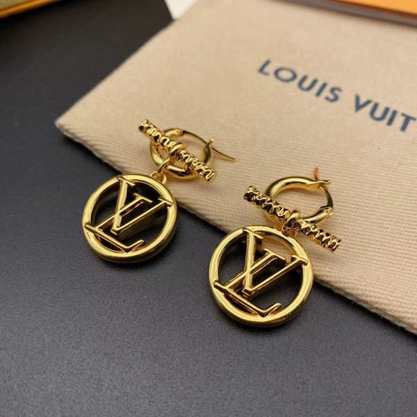 Luxury Gold Tone Hoop Drop Earrings  Stylish Design Jewellery for Women
