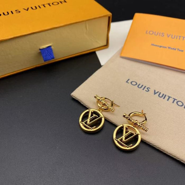 Luxury Gold Tone Hoop Drop Earrings  Stylish Design Jewellery for Women