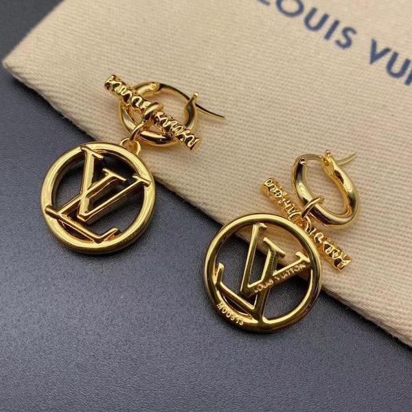 Luxury Gold Tone Hoop Drop Earrings  Stylish Design Jewellery for Women